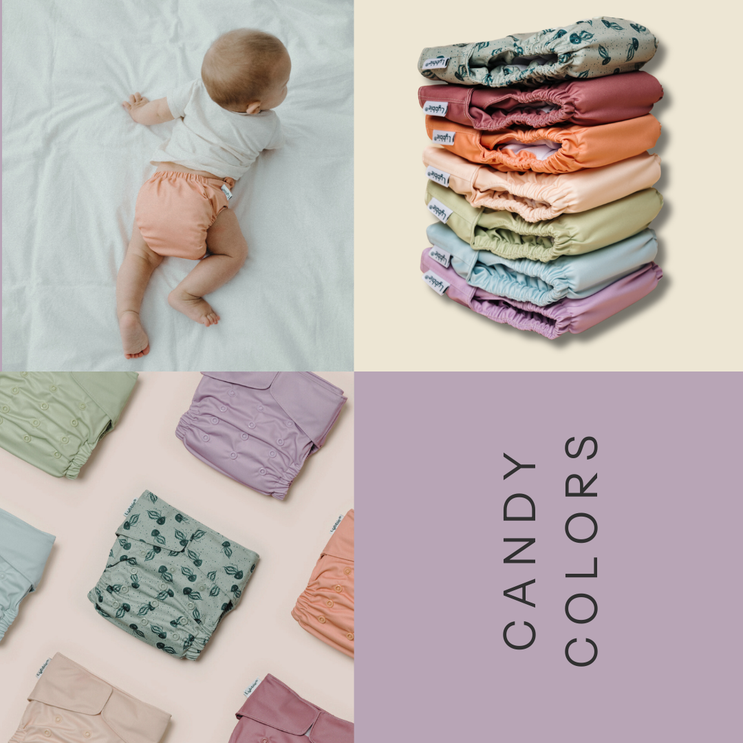 7er Windeln mit Klett Candy Colors Größe 1