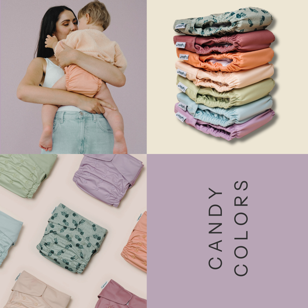 7er Windeln mit Klett Candy Colors Größe 2