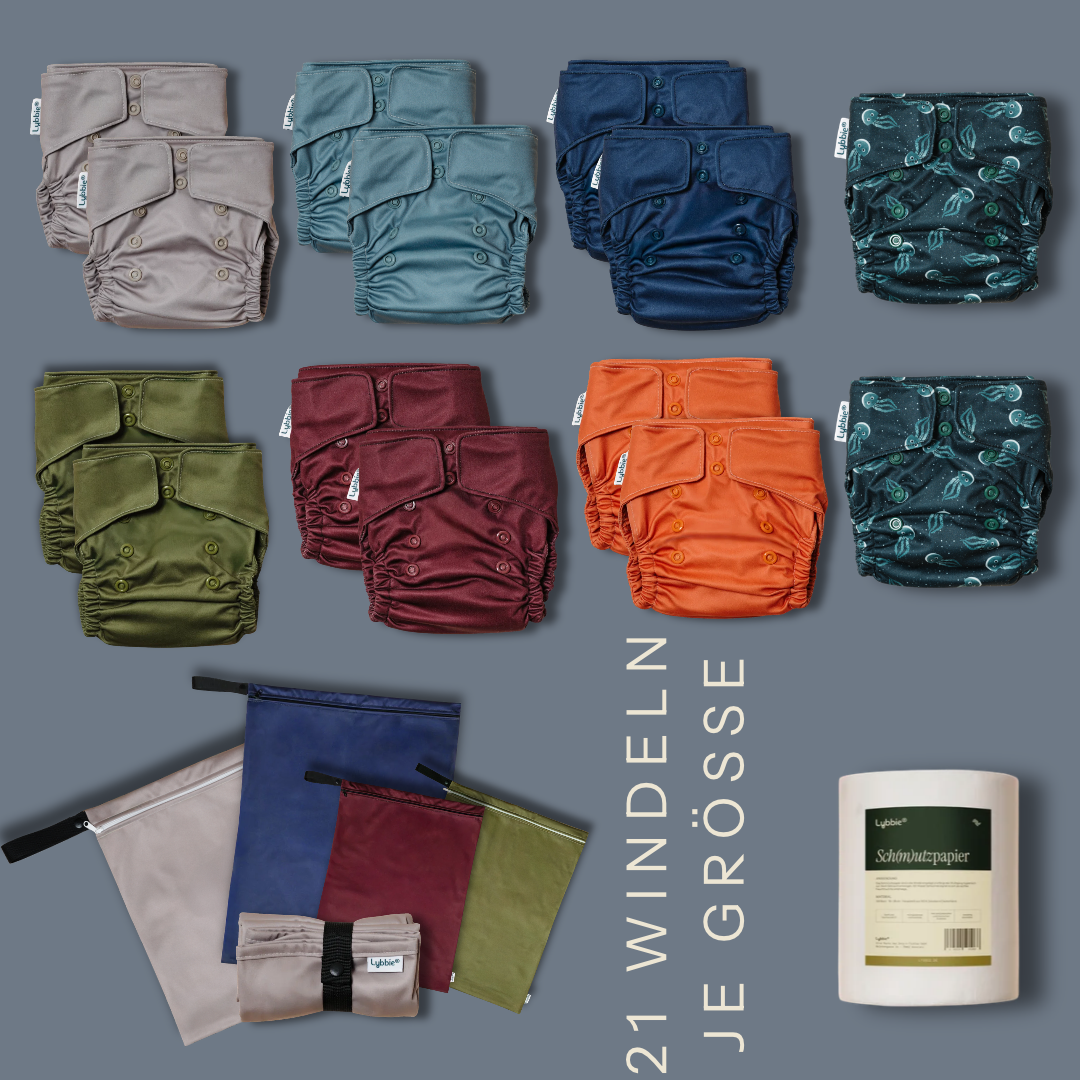 Gesamte Wickelzeit - Bold Basics (42 Windeln)
