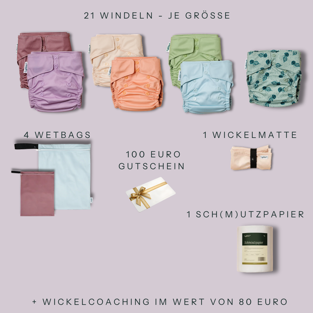 Gesamte Wickelzeit - Candy Colors (42 Windeln)