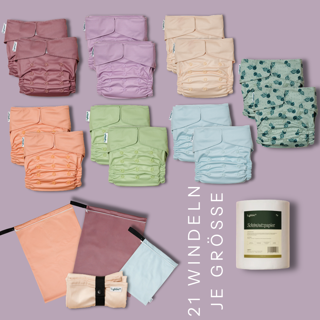 Gesamte Wickelzeit - Candy Colors (42 Windeln)
