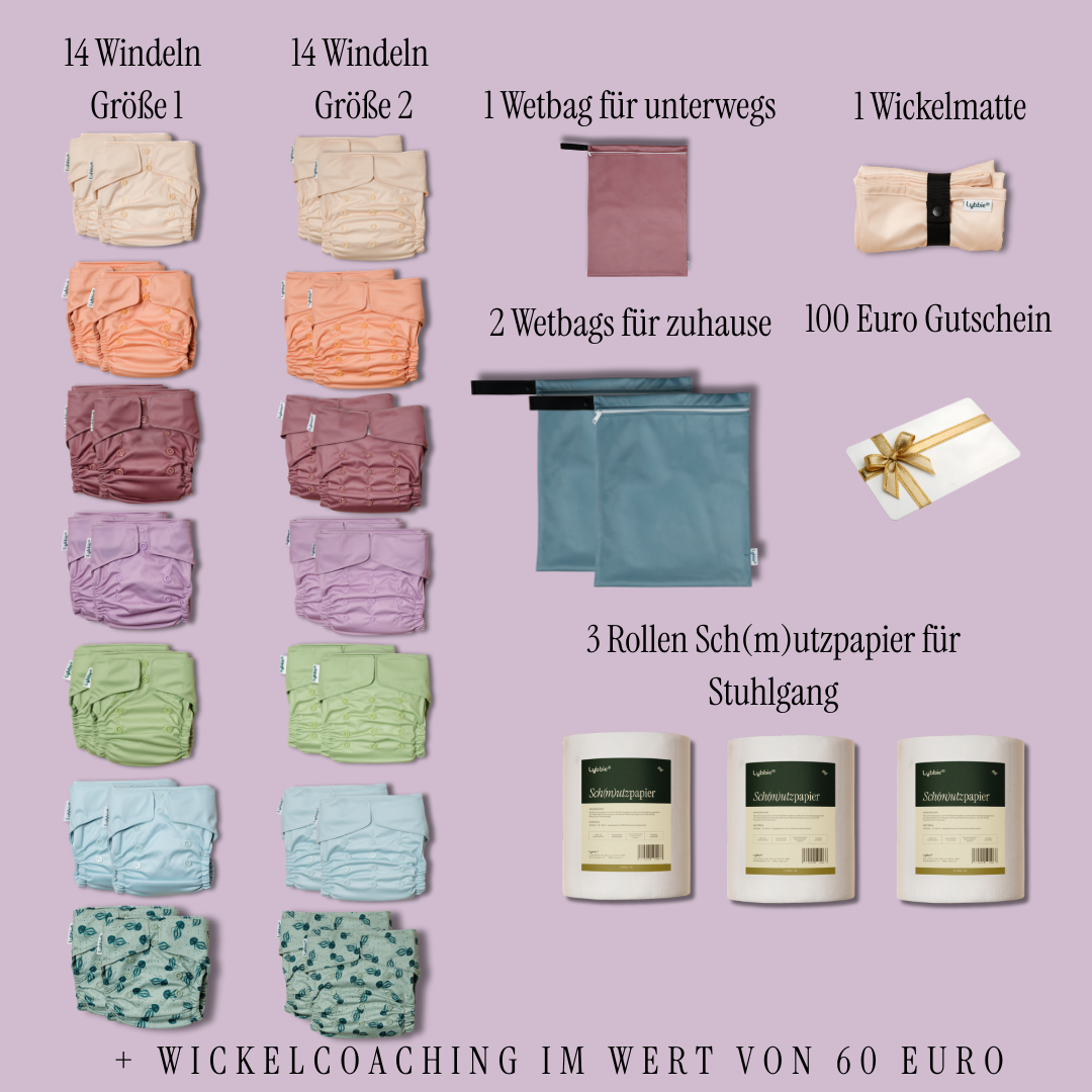 Gesamte Wickelzeit - Candy Colors (28 Windeln)