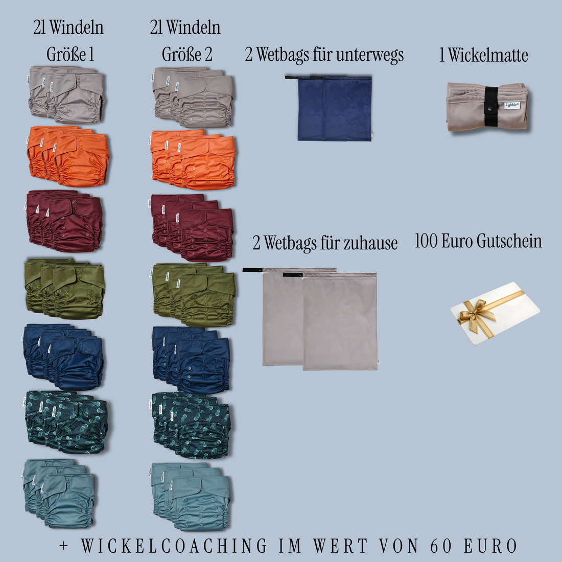 Gesamte Wickelzeit - Bold Basics (42 Windeln)